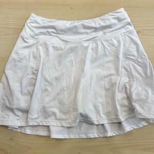 FITST4 Skort Womens M White Athletic Tennis Running Skirt Lined Mesh Pockets